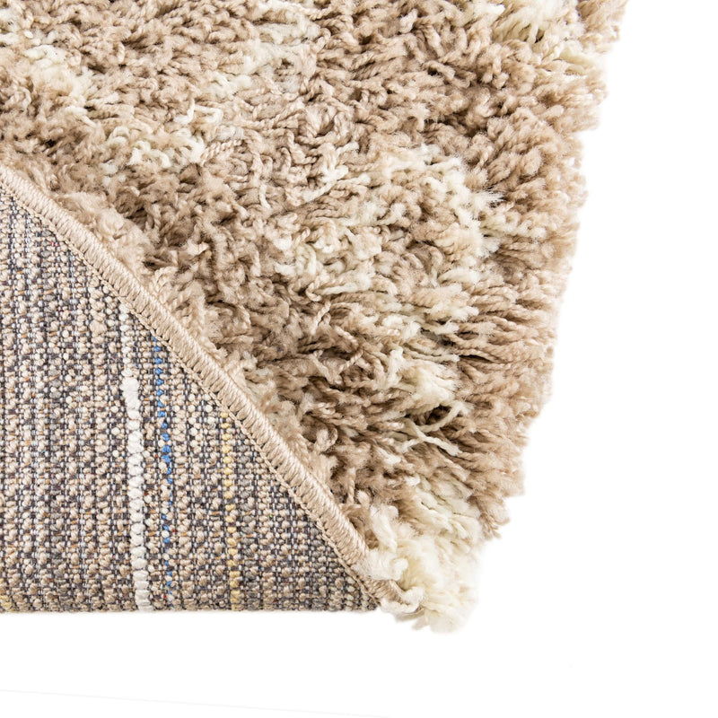 Berber Lattice Shag Collection Area Rug - Atlas (Light Brown) Round Light Brown  lifestyle 7