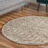 Berber Lattice Shag Collection Area Rug - Atlas (Light Brown) Round Light Brown  lifestyle 13