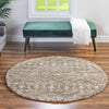 Berber Lattice Shag Collection Area Rug - Atlas (Light Brown) Round Light Brown  lifestyle 14