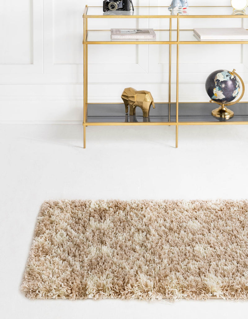 Berber Lattice Shag Collection Area Rug - Atlas (Light Brown) Runner Light Brown  lifestyle 3
