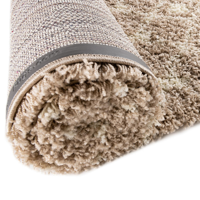 Berber Lattice Shag Collection Area Rug - Atlas (Light Brown) Runner Light Brown  lifestyle 11
