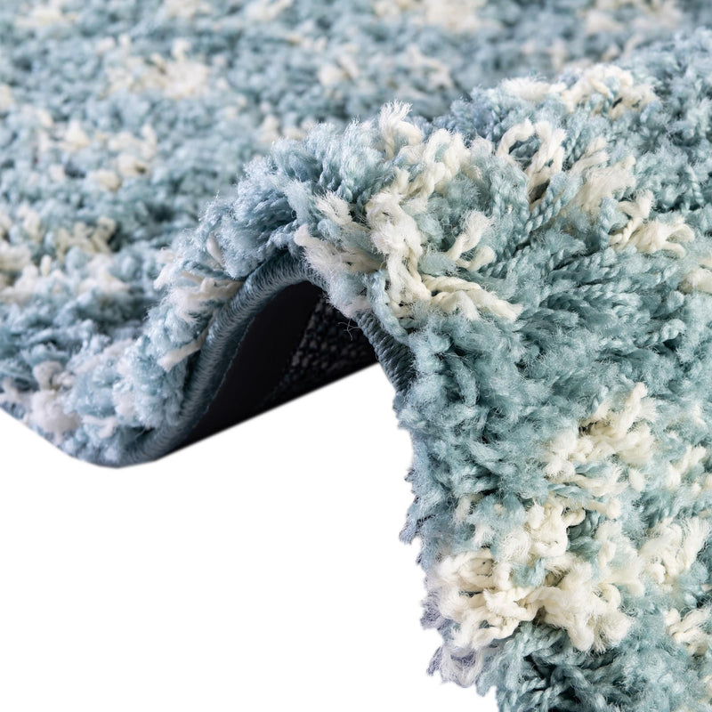 Berber Lattice Shag Collection Area Rug - Atlas (Light Blue) Square Light Blue  lifestyle 68