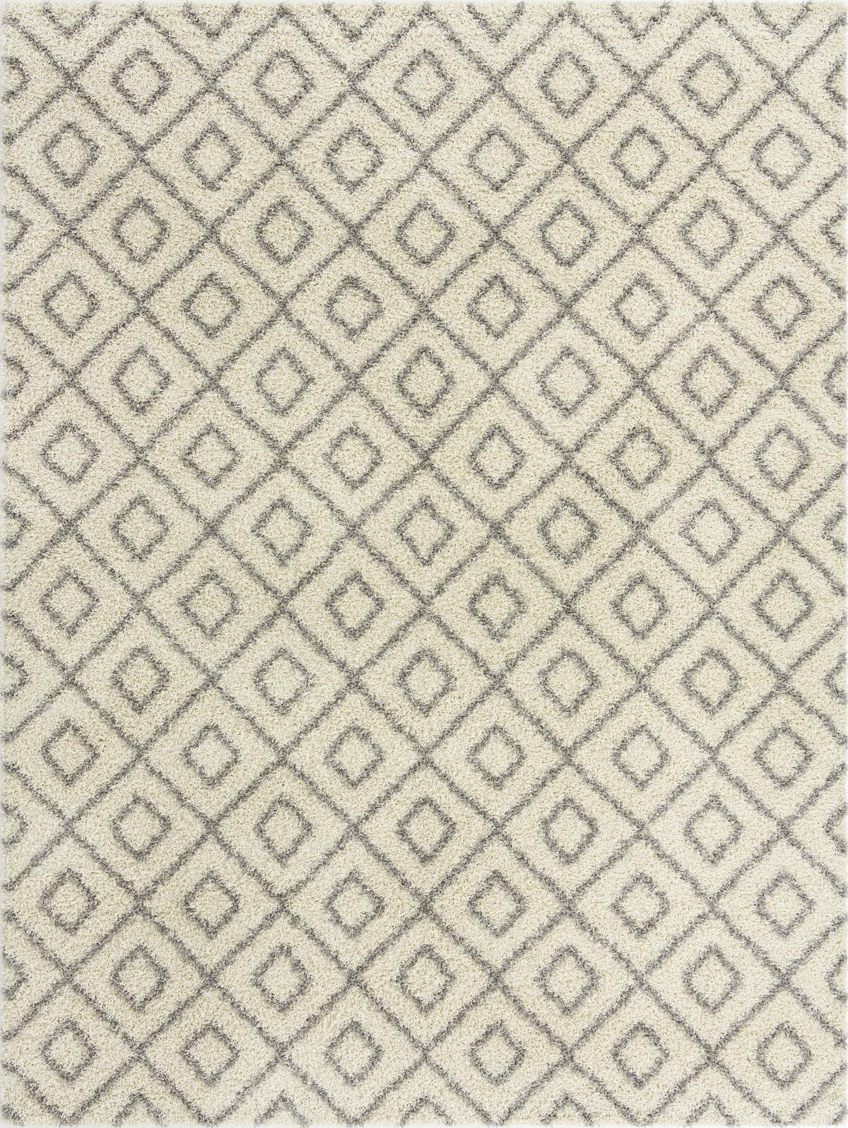 Lattice Loft Shag Collection Area Rug - Soho (Ivory) Rectangle Ivory Main