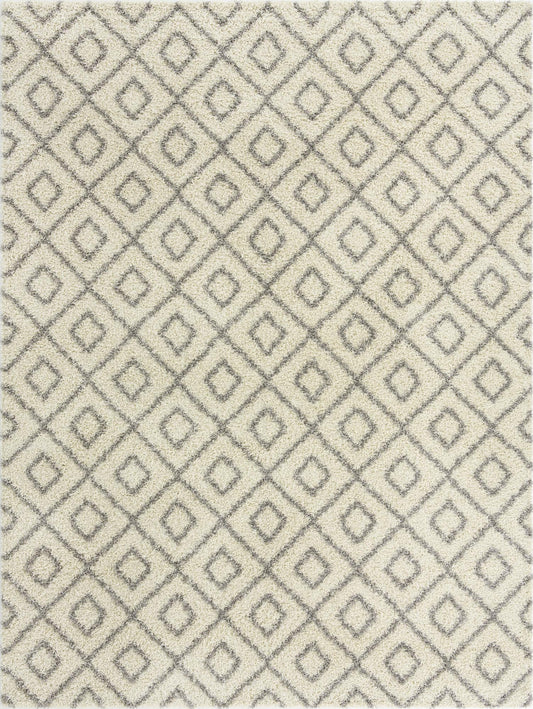 Lattice Loft Shag Collection Area Rug - Soho (Ivory) Rectangle Ivory Main