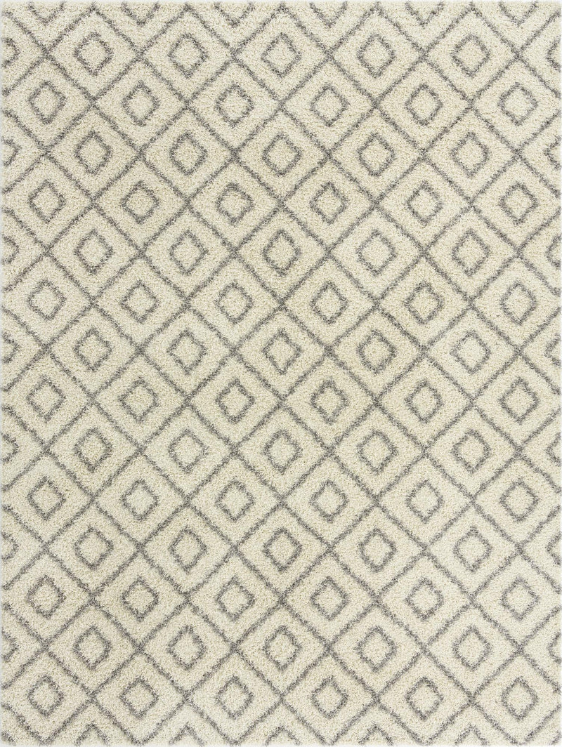 Lattice Loft Shag Collection Area Rug - Soho (Ivory) Rectangle Ivory Main