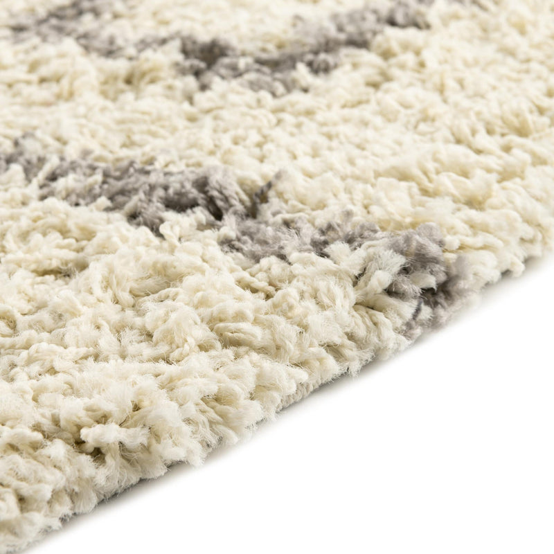 Lattice Loft Shag Collection Area Rug - Soho (Ivory) Round Ivory  lifestyle 5