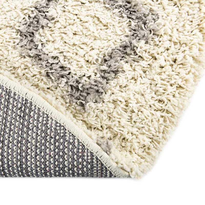 Lattice Loft Shag Collection Area Rug - Soho (Ivory) Round Ivory  lifestyle 7