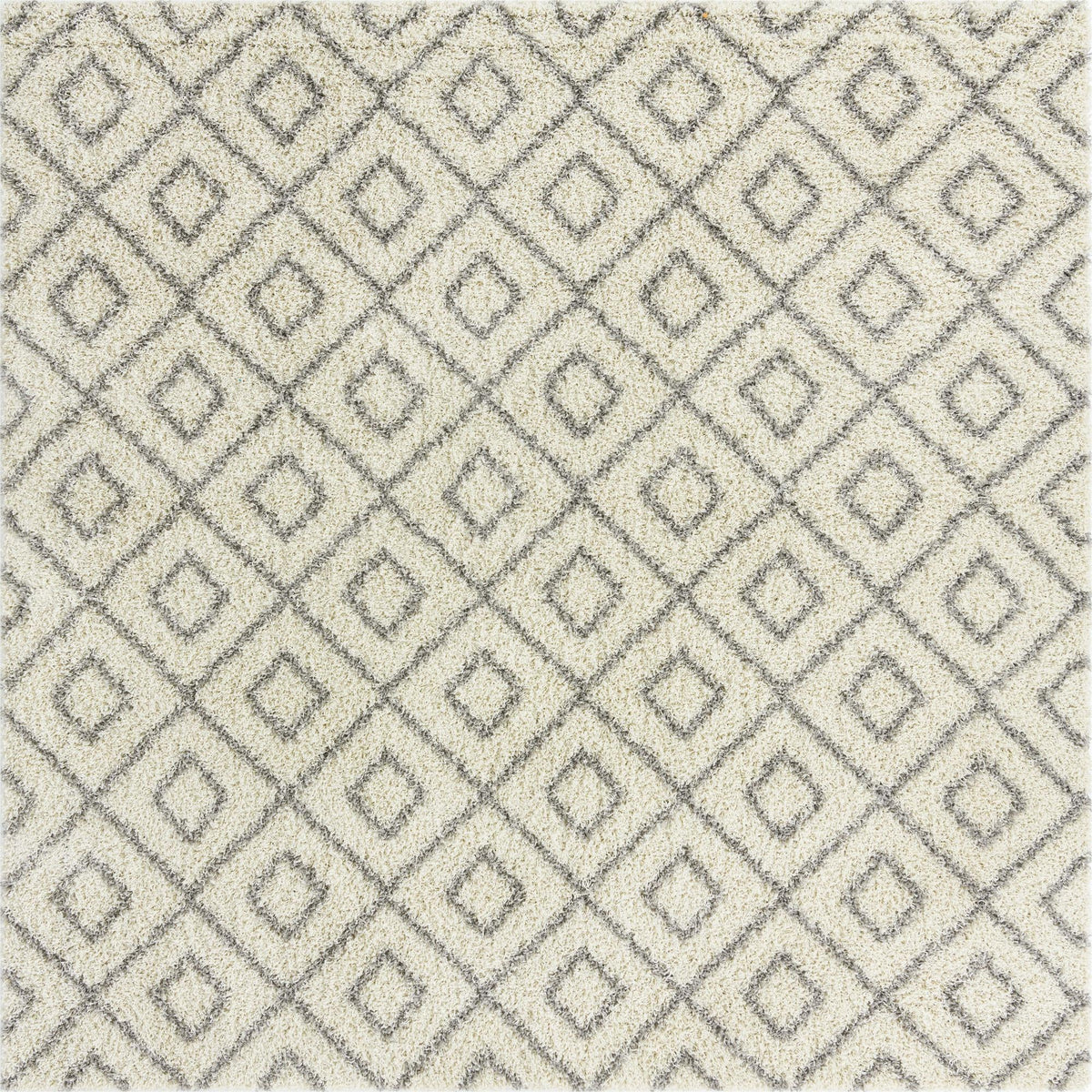 Lattice Loft Shag Collection Area Rug - Soho (Ivory) Square Ivory Main