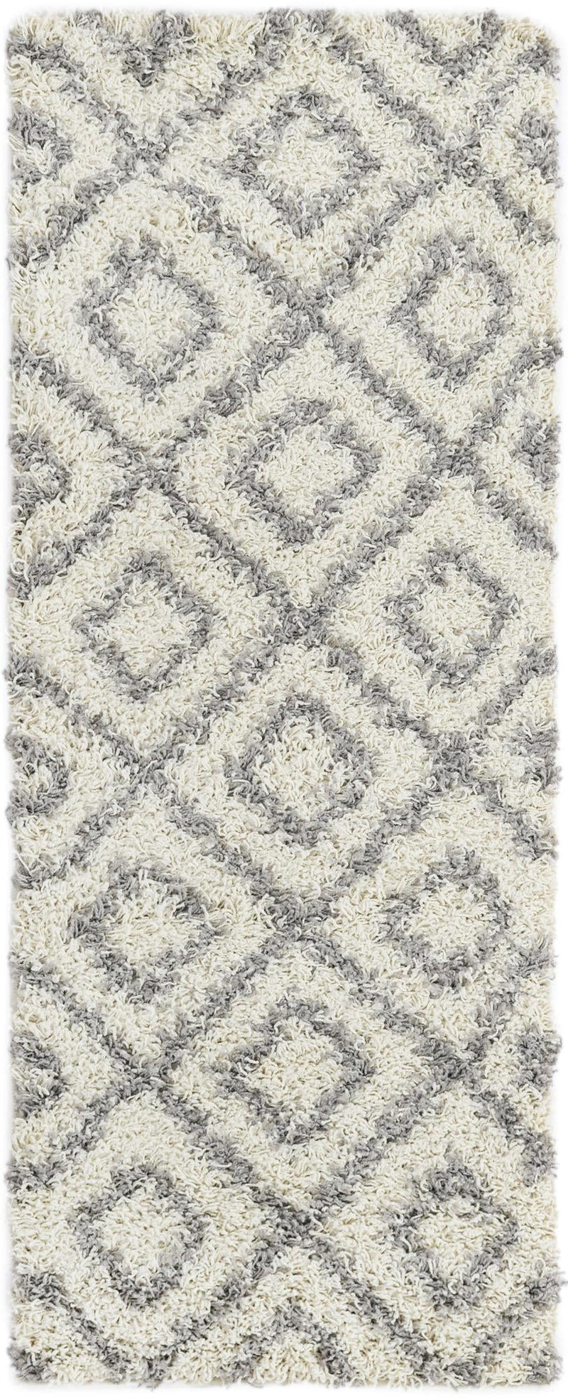 Lattice Loft Shag Collection Area Rug - Soho (Ivory) Runner Ivory Main