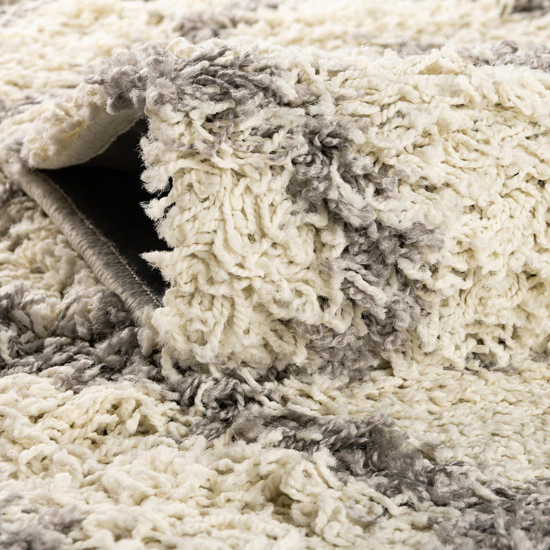 Lattice Loft Shag Collection Area Rug - Soho (Ivory) Runner Ivory  lifestyle 4