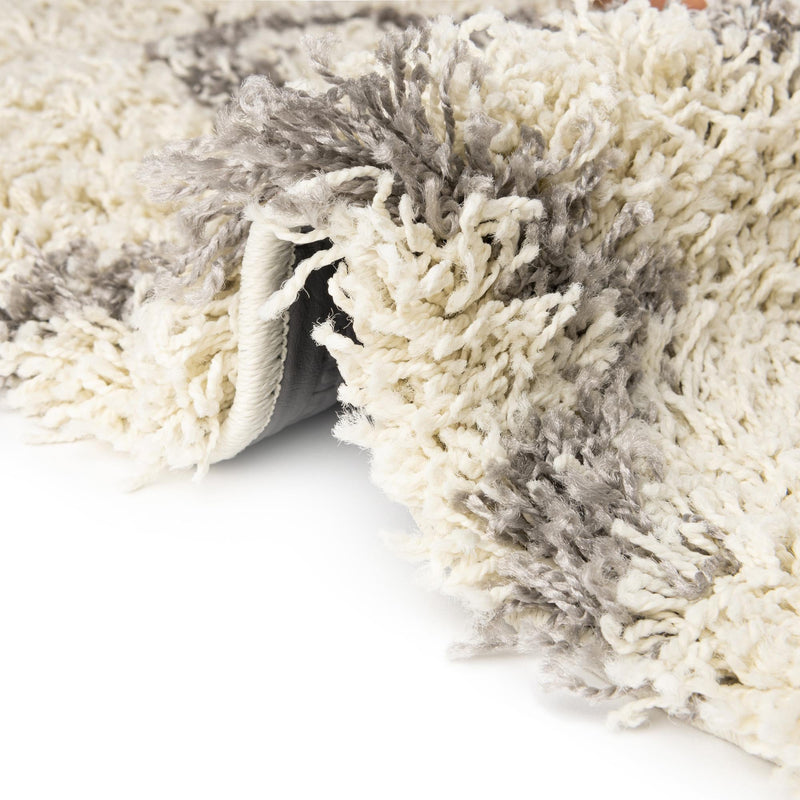 Lattice Loft Shag Collection Area Rug - Soho (Ivory) Runner Ivory  lifestyle 8