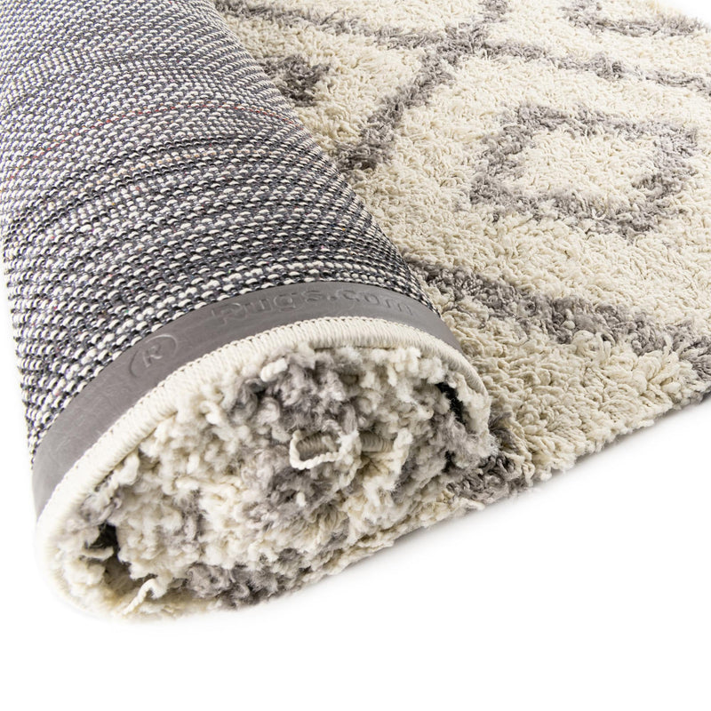 Lattice Loft Shag Collection Area Rug - Soho (Ivory) Runner Ivory  lifestyle 10