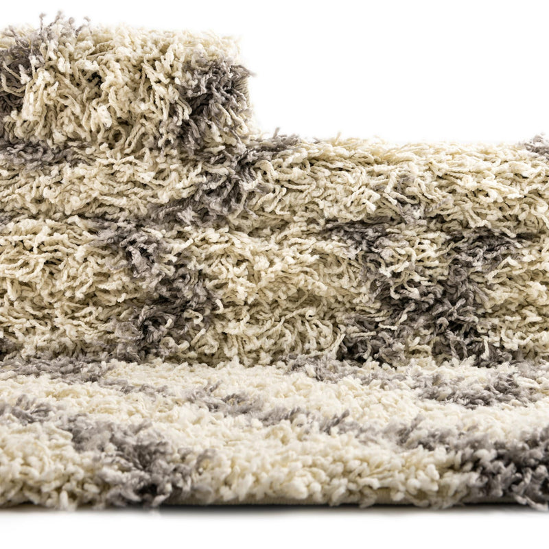 Lattice Loft Shag Collection Area Rug - Soho (Ivory) Runner Ivory  lifestyle 12