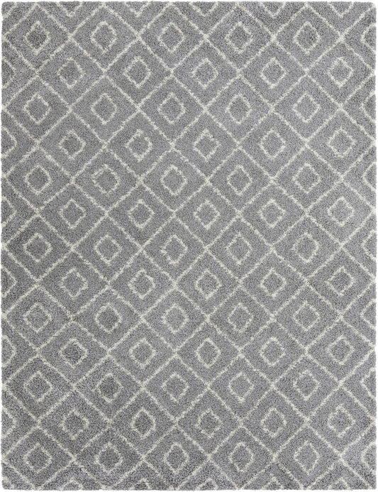 Lattice Loft Shag Collection Area Rug - Soho (Gray) Rectangle Gray Main