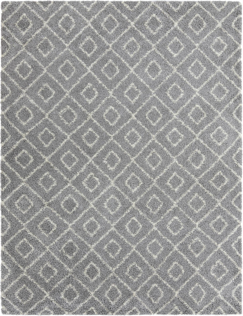 Lattice Loft Shag Collection Area Rug - Soho (Gray) Rectangle Gray Main
