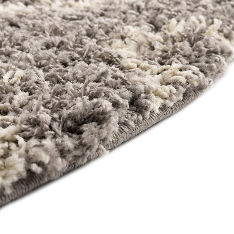 Lattice Loft Shag Collection Area Rug - Soho (Gray) Round Gray  lifestyle 5