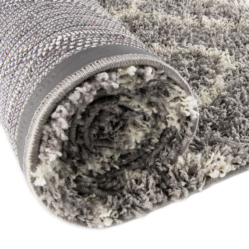 Lattice Loft Shag Collection Area Rug - Soho (Gray) Runner Gray  lifestyle 11