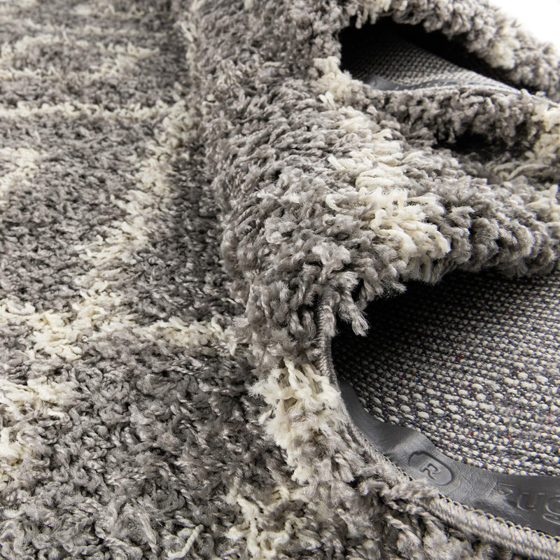 Lattice Loft Shag Collection Area Rug - Soho (Gray) Runner Gray  lifestyle 12
