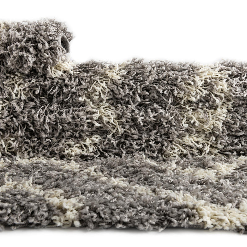 Lattice Loft Shag Collection Area Rug - Soho (Gray) Runner Gray  lifestyle 13