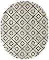 Trellis Haven Collection Area Rug - Soho (Black and White) Oval Black and White  lifestyle 12