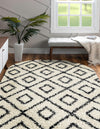Trellis Haven Collection Area Rug - Soho (Black and White) Oval Black and White  lifestyle 17