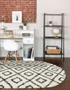 Trellis Haven Collection Area Rug - Soho (Black and White) Oval Black and White  lifestyle 21