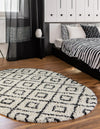Trellis Haven Collection Area Rug - Soho (Black and White) Oval Black and White  lifestyle 25
