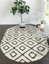 Trellis Haven Collection Area Rug - Soho (Black and White) Oval Black and White  lifestyle 31