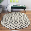 Trellis Haven Collection Area Rug - Soho (Black and White) Oval Black and White  lifestyle 52