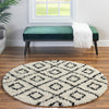 Trellis Haven Collection Area Rug - Soho (Black and White) Round Black and White  lifestyle 53