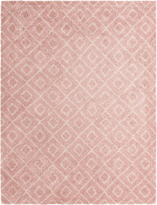 Lattice Loft Shag Collection Area Rug - Soho (Light Pink) Rectangle Light Pink Main