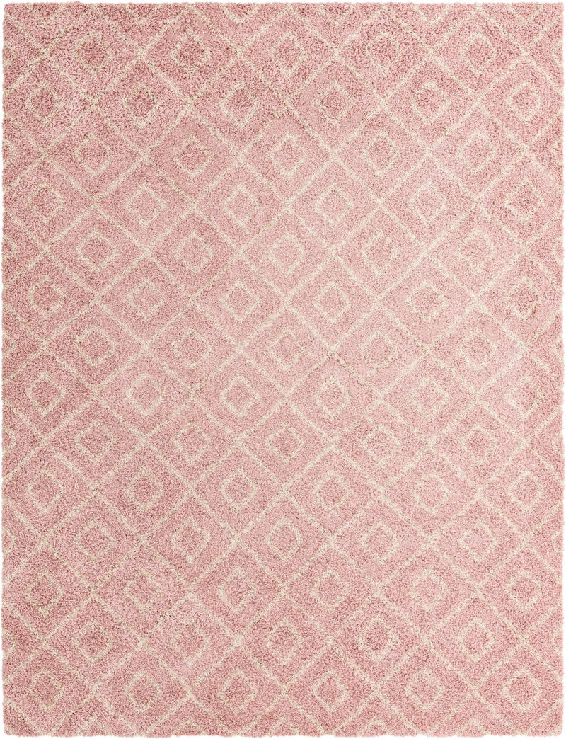 Lattice Loft Shag Collection Area Rug - Soho (Light Pink) Rectangle Light Pink Main