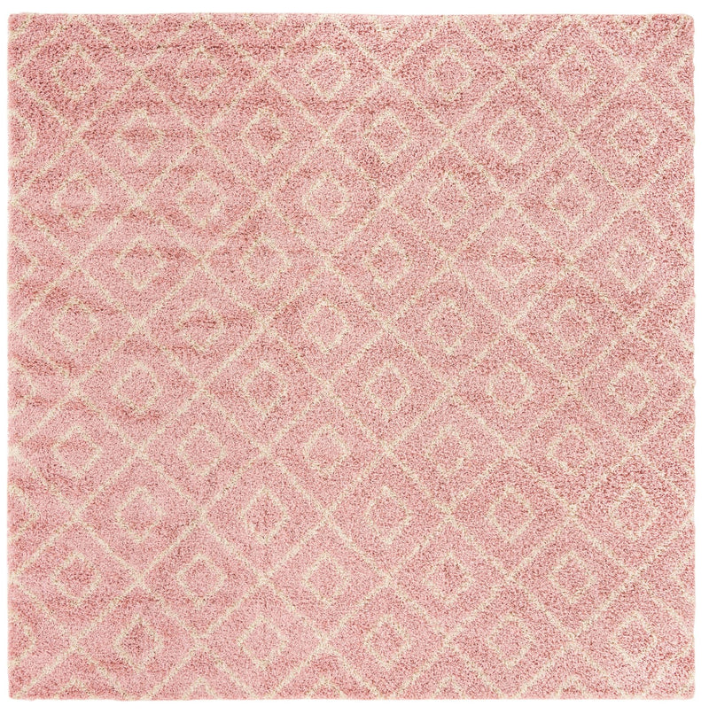 Lattice Loft Shag Collection Area Rug - Soho (Light Pink) Square Light Pink Main