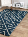 Lattice Loft Shag Collection Area Rug - Soho (Navy Blue) Rectangle Navy Blue  lifestyle 2