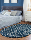 Lattice Loft Shag Collection Area Rug - Soho (Navy Blue) Oval Navy Blue  lifestyle 20
