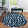 Lattice Loft Shag Collection Area Rug - Soho (Navy Blue) Oval Navy Blue  lifestyle 14