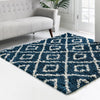 Lattice Loft Shag Collection Area Rug - Soho (Navy Blue) Square Navy Blue  lifestyle 13