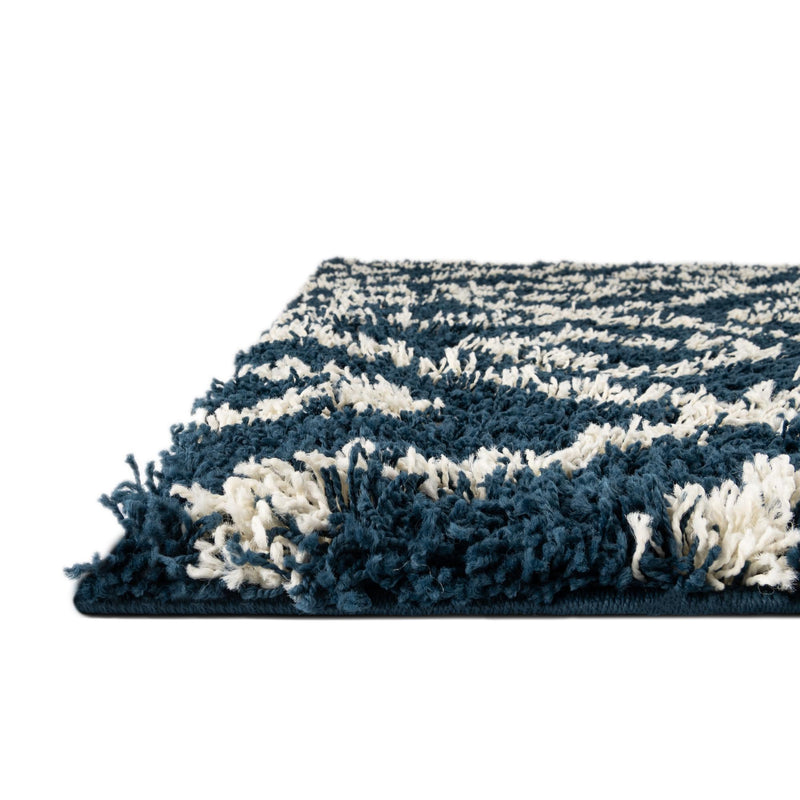 Lattice Loft Shag Collection Area Rug - Soho (Navy Blue) Runner Navy Blue  lifestyle 5
