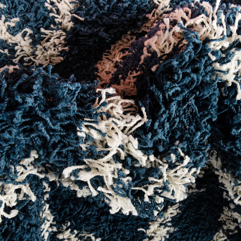 Lattice Loft Shag Collection Area Rug - Soho (Navy Blue) Runner Navy Blue  lifestyle 6