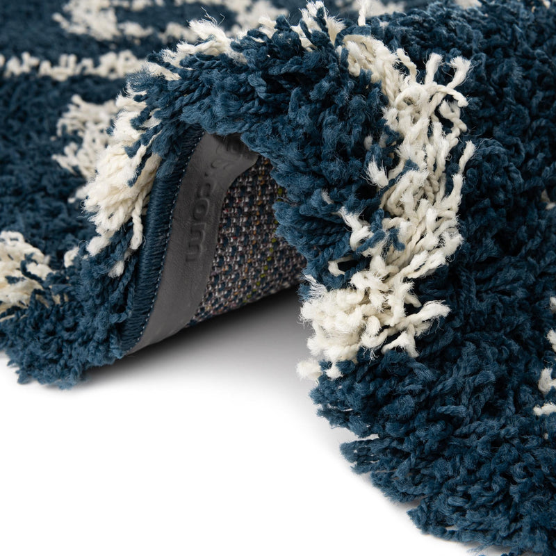 Lattice Loft Shag Collection Area Rug - Soho (Navy Blue) Runner Navy Blue  lifestyle 8