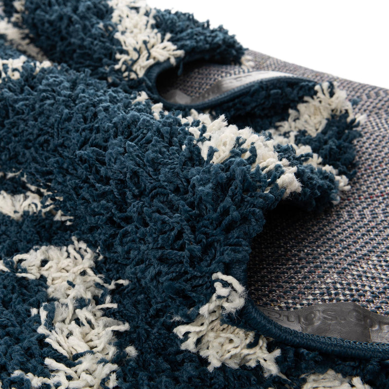 Lattice Loft Shag Collection Area Rug - Soho (Navy Blue) Runner Navy Blue  lifestyle 11
