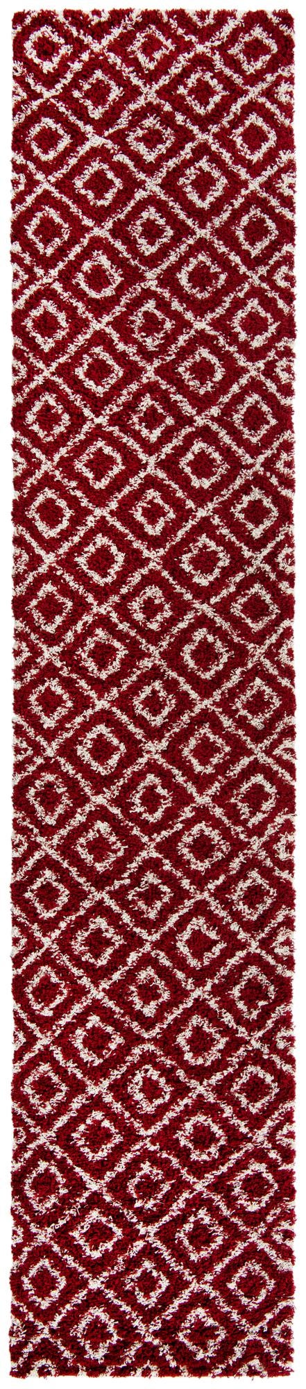 Trellis Haven Collection Area Rug - Soho (Burgundy Red) Runner Burgundy  lifestyle 11