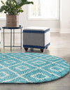 Lattice Loft Shag Collection Area Rug - Soho (Aqua) Oval Aqua  lifestyle 24