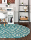 Lattice Loft Shag Collection Area Rug - Soho (Aqua) Oval Aqua  lifestyle 27
