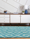 Lattice Loft Shag Collection Area Rug - Soho (Aqua) Oval Aqua  lifestyle 28