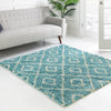 Lattice Loft Shag Collection Area Rug - Soho (Aqua) Square Aqua  lifestyle 13