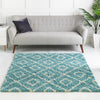 Lattice Loft Shag Collection Area Rug - Soho (Aqua) Square Aqua  lifestyle 14