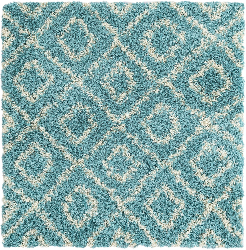 Trellis Haven Collection Area Rug - Soho (Aqua) Square Aqua  lifestyle 11