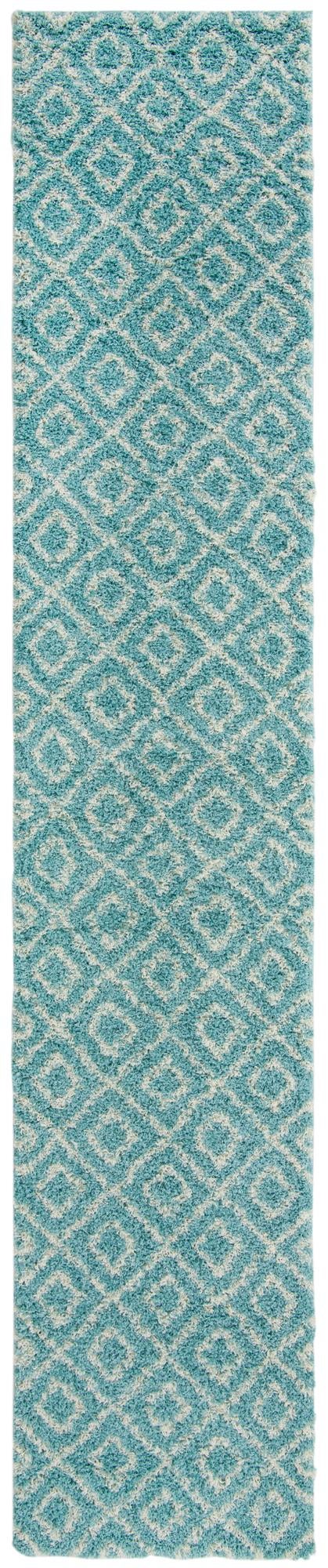 Trellis Haven Collection Area Rug - Soho (Aqua) Runner Aqua Blue  lifestyle 14