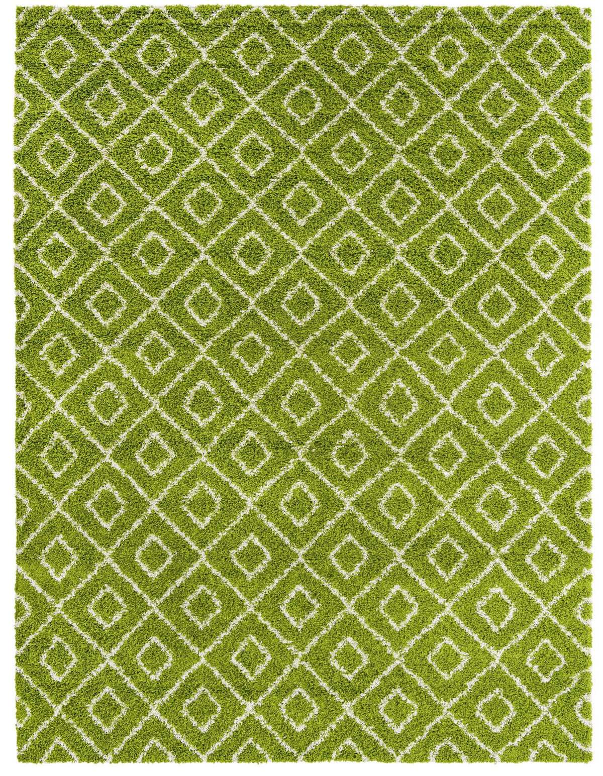 Lattice Loft Shag Collection Area Rug - Soho (Green) Rectangle Green Main